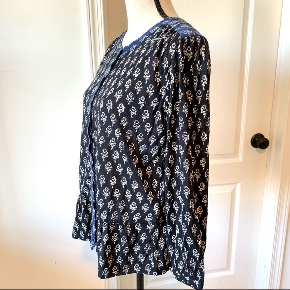 LUCKY BRAND Floral Peplum Button Down—SZ. Large - Picture 3 of 15